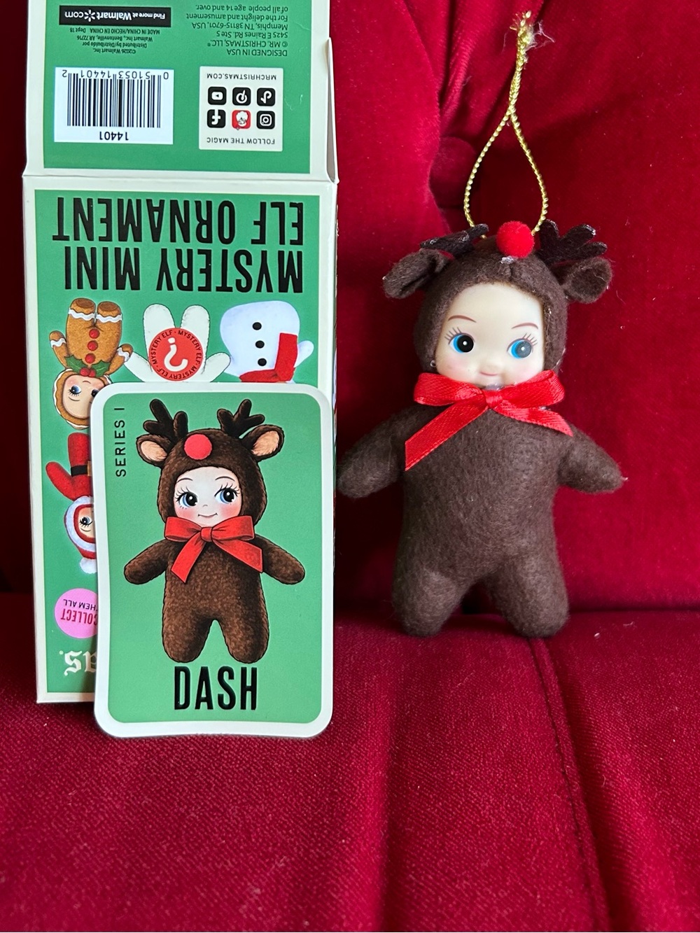 Opened Dash Elf Mini Elf Ornament